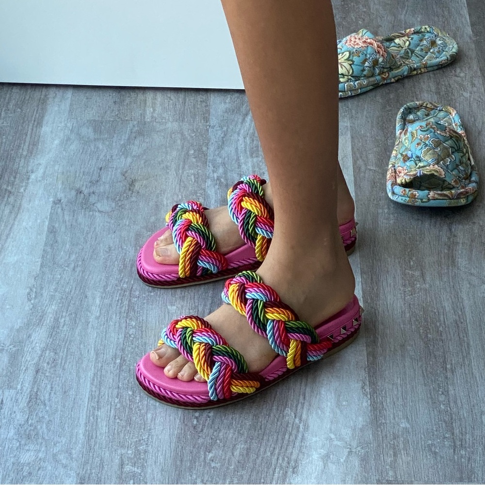 Valentino Multicolor Rope Sandals - Picture 5 of 8
